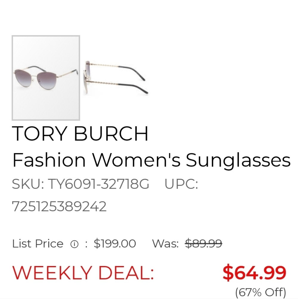 Tory Burch sunglasses gold